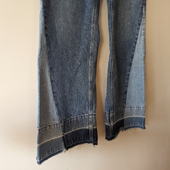 Zara patchwork wide leg jeans - Picture 3 of 4